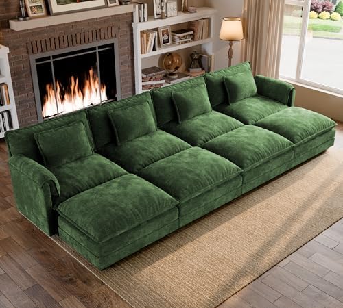 ELUCHANG 153" Oversized Modular Sectional Sofa, Comfy Chenille Cloud Couch by ELUCHANG