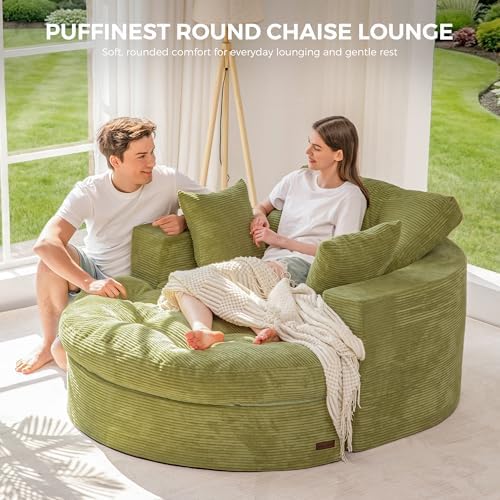 MAXYOYO Oversized Round Chaise Lounge Sofa, Boneless Chair - Image 3