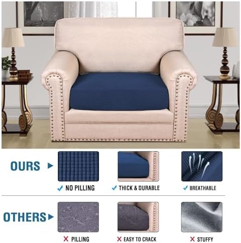 H.VERSAILTEX Super Stretch Individual Seat Cushion Covers Sofa Covers Couch - Image 2