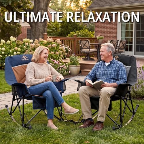 400lbs Rocking Camping Chair Oversized Folding Rocker - Image 2