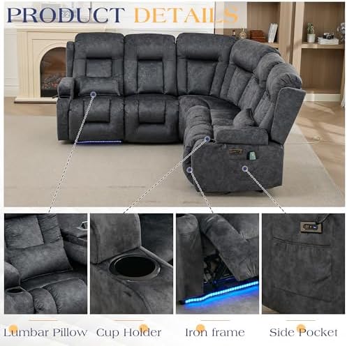 TUNYI Power Loveseat Recliner Sofa - Image 7