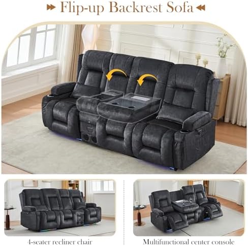 TUNYI Power Loveseat Recliner Sofa - Image 6