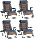 Zero Gravity Chair Set of 4 Oversized Padded Recliner by Unknown