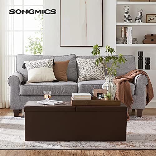 SONGMICS 43.3 Inches Folding Storage Ottoman Bench - Image 2