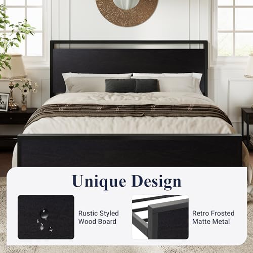 Allewie Queen Size Bed Frame, Heavy Duty 12 Metal Slats Support - Image 4