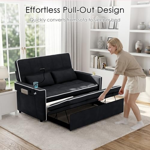 54'' Sleeper Sofa, Convertible Sofa Bed - Image 6