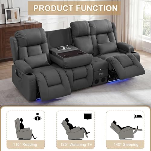 URRED Power Loveseat Recliner Sofa - Image 4
