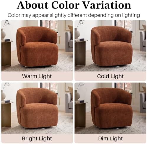 SOFTHION Swivel Accent Chair, Chenille Barrel Chair - Image 6