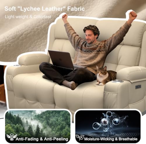 RV Loveseat Recliner Sofa, Wall Hugger Reclining RV Couch - Image 5