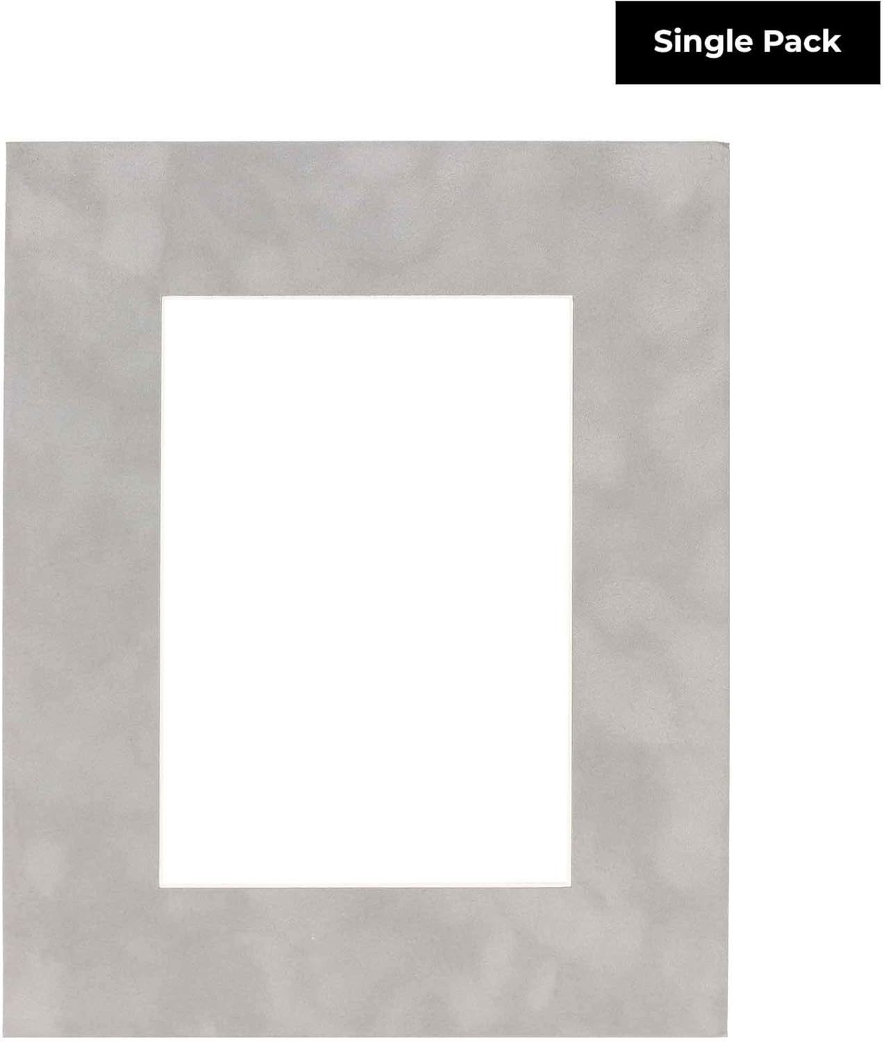 8.5x11 Mat Bevel Cut for 7x9 Photos - Acid Free Light Grey Suede Precut Matboard with Backing Board and Crystal Clear, Self Seal Photo Mat Bag - for Pictures, Photos, Framing - 4-ply Thickness