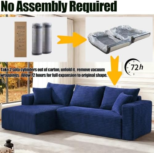 93" Boneless Couch, Modular Sectional Sofa - Image 6