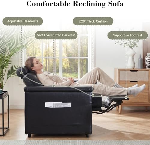 RARZOE Oversized Loveseat Power Recliner Sofa - Image 5