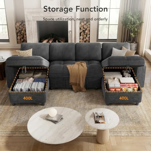 WEUP Modular Sectional Sleeper Sofa Bed, Pull Out Couch - Image 7