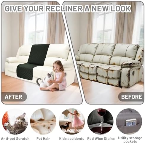 Waterproof Sectional Reclining Couch Covers L Shaped Recliner Sectional Sofa - Image 6