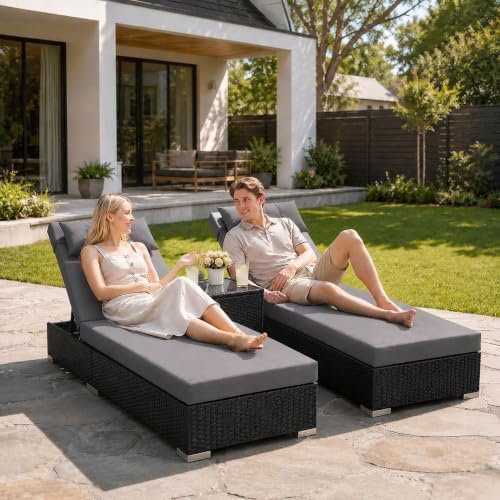 Outdoor Chaise Lounge Chairs Set of 2 - Image 3