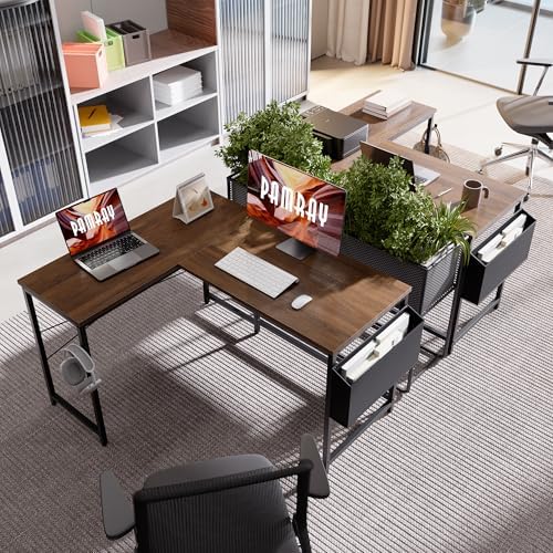 Pamray 47 Inch Reversible L Shaped Gaming Desk Corner Computer Desk - Image 2