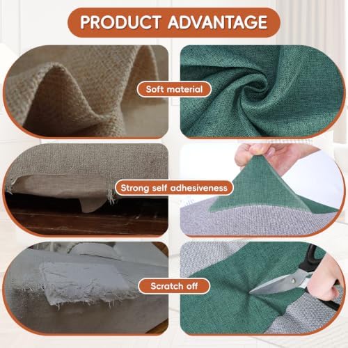Linen Fabric Repair Tape 4x79 Inch, Self Adhesive Couch Patch Repair Fabric Tape - Image 3