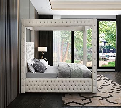Meridian Furniture RoyalCream-Q Royal Collection Modern | Contemporary Velvet - Image 6