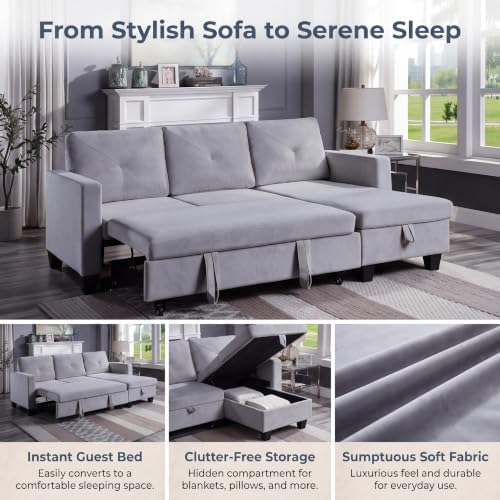 82'' Queen 3-Seat Pull Out Sleeper Sofa Bed - Image 3