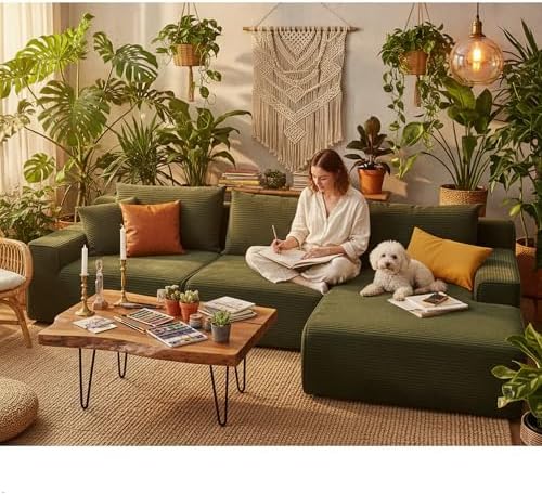 Homkdom Modular Sectional Sofa for Apartment, Right Facing Chaise - Image 5