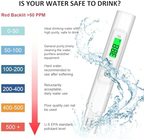 NJTY A11 TDS Water Tester, 0-9990 ppm, Color-Coded Display - Image 6