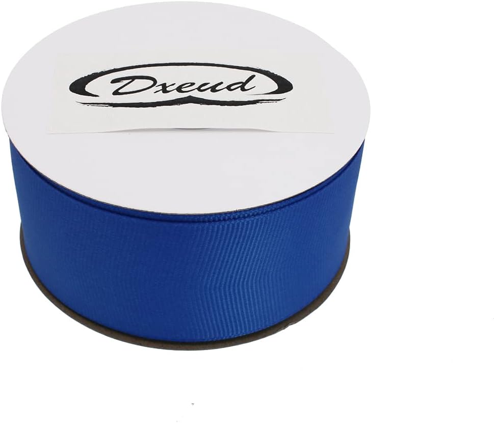 Solid Grosgrain Ribbon 25 Yard Each Roll 100% Polyester Woven Edge (1/1-2", Royal Blue)