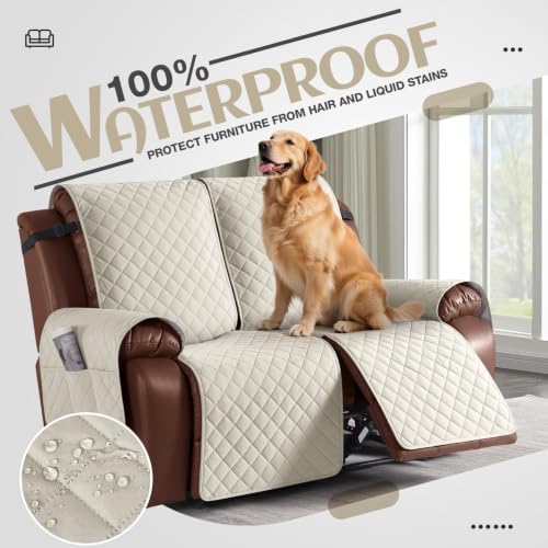 KinCam Waterproof Loveseat Recliner Covers Washable, 2 Seater - Image 3