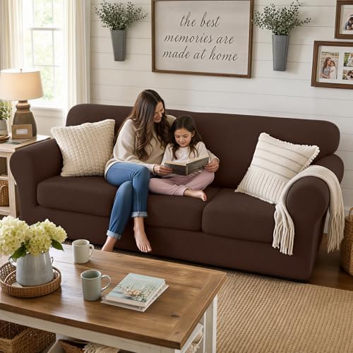 XINEAGE 4-Piece Stretch Sofa Cover, Washable Couch Covers - Image 3