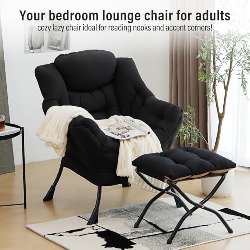 Furlide Lazy Chair with Ottoman, Soft Comfy Chair - Image 3
