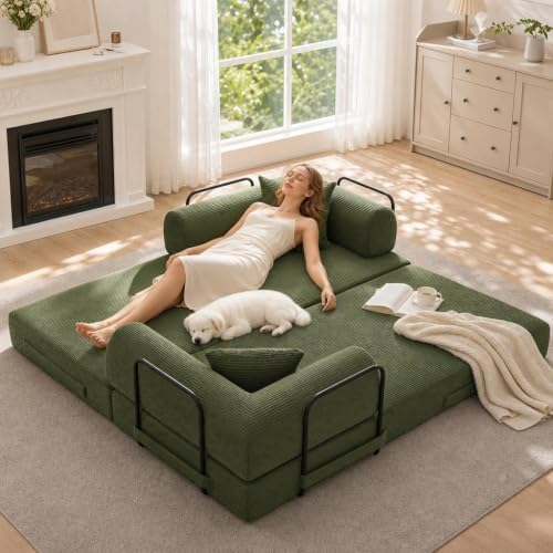 IDEALHOUSE 79" Convertible Futon Sofa Bed, Boneless Couch - Image 2