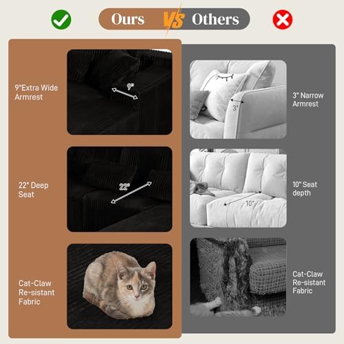 110" L Shaped Cloud Boneless Sectional Couches - Image 6