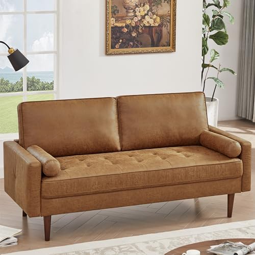 HIFIT 68" Faux Leather Sofa Couch, Loveseat - Image 3