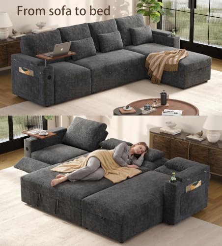 KEIKI 108" Sleeper Sectional Sofa Bed - Image 4
