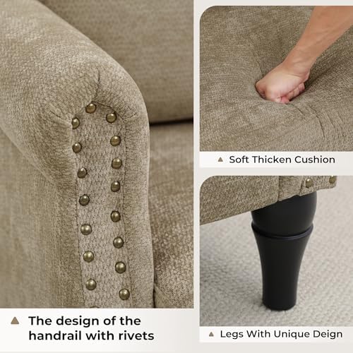 Accent Chair for Living Room, Modern Mid Century Reading Chair Armchair High - Image 4