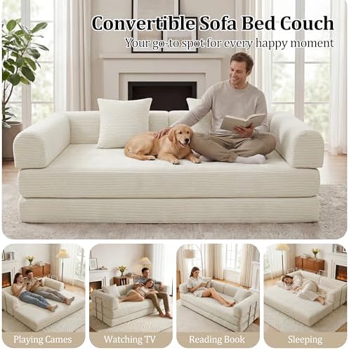 Futon Sofa Bed Modular Loveseat Sleeper Folding Pull Out Couch - Image 5