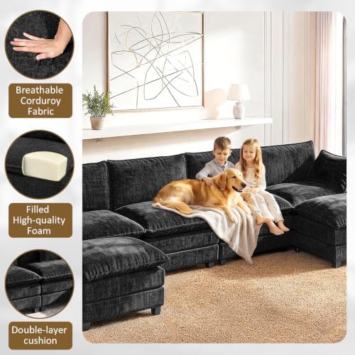 LEVELEVE 146" U-Shape Modular Sofa - Image 5