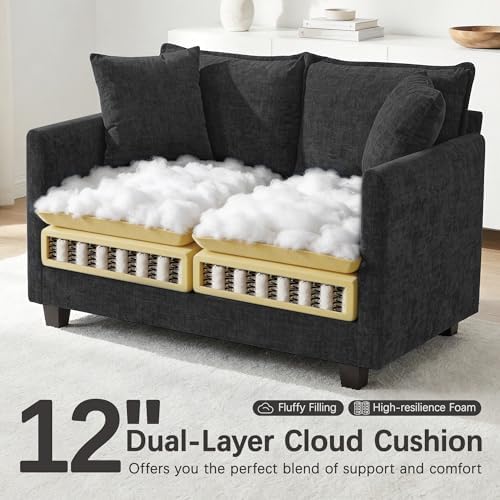 52'' Loveseat Sofa with Ottoman, Cloud Sofa Couch - Image 3