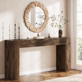 Solid Wood Console Table, 63-Inch Farmhouse Sofa Table Behind Couch by TribewoodbyTribesigns