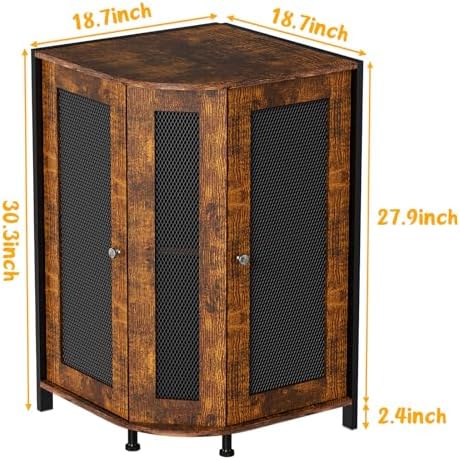 JKsmart 3-Tier Corner Bar Cabinet, Liquor Cabinet - Image 2