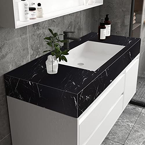 Marble Contact Paper Black Extra Wide Peel and Stick - Image 6