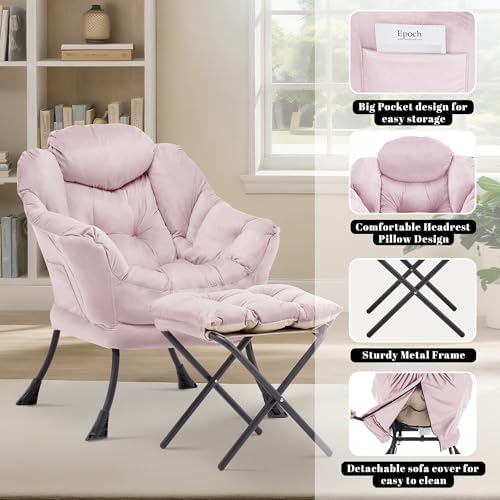 Lazy Chair with Ottoman, Comfy Reading Chair - Image 6