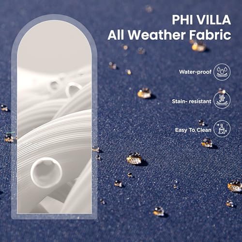 PHI VILLA 4 Piece Brown Wicker Patio Furniture Set - Image 6