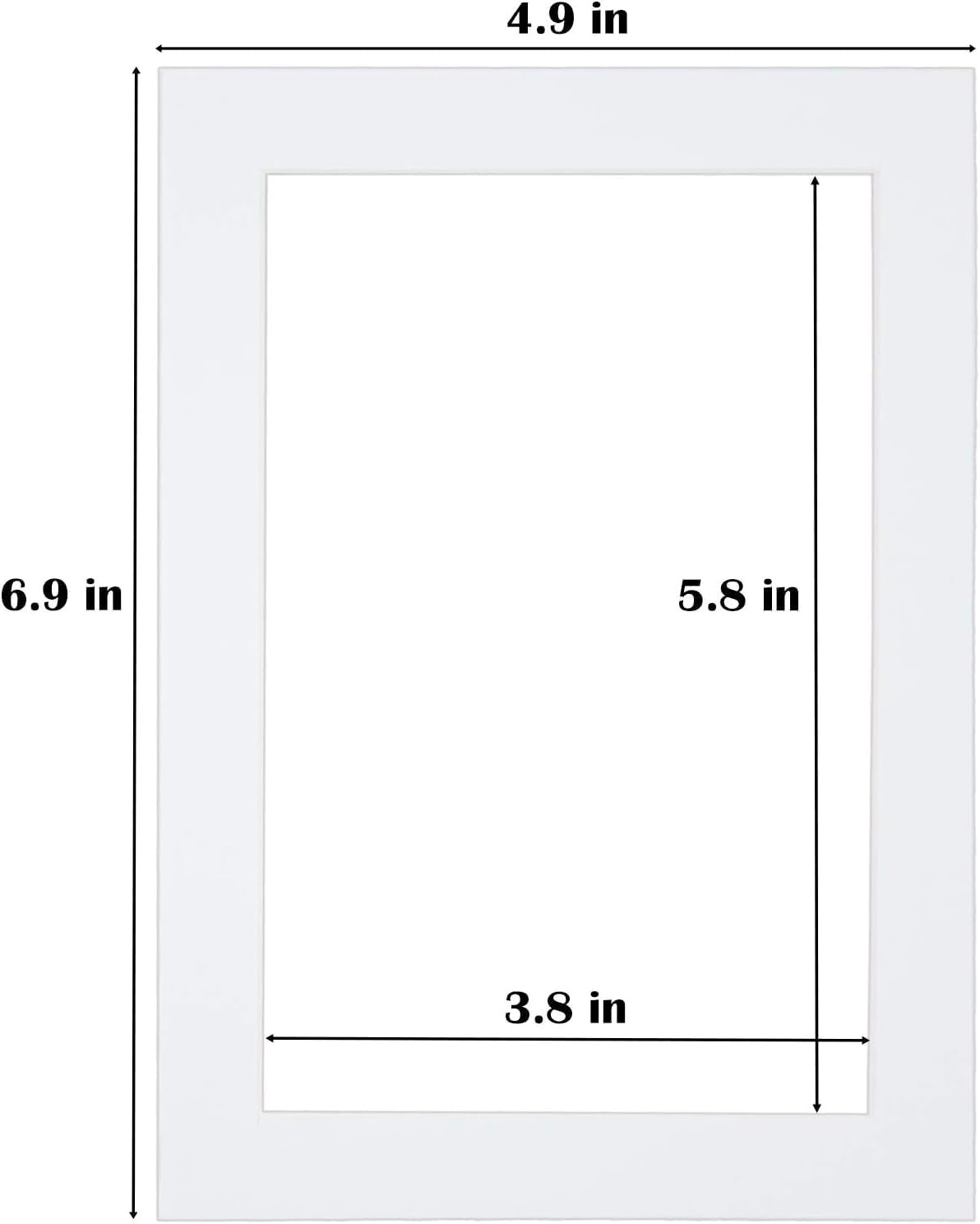 Egofine 11x14 White Picture Mats Pack of 6, Frame Mattes for 8x10 Pictures, Acid Free, 1.2mm Thickness, with Core Bevel Cut