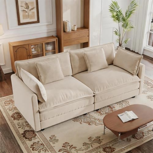 GNIXUU 76" Camel Loveseat Sofa Cloud 2 Seater Modular Couch by GNIXUU