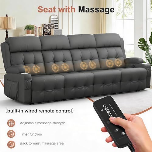 Reclining Loveseat Sofa, RV Loveseats Recliner Sofas Wall Hugger, Double - Image 6