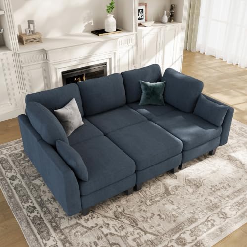 Mangodan Sectional Sleeper Sofa, 6 Seaters Modular Sleeper Sofa Couch - Image 2