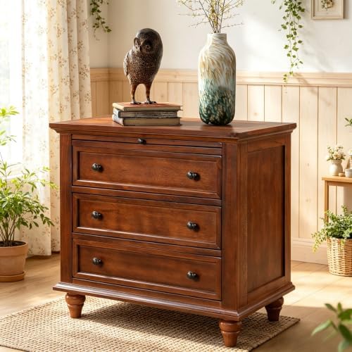 LUMISOL 27.6'' Nightstand with Pine Wood Veneer & 3 Drawers by LUMISOL