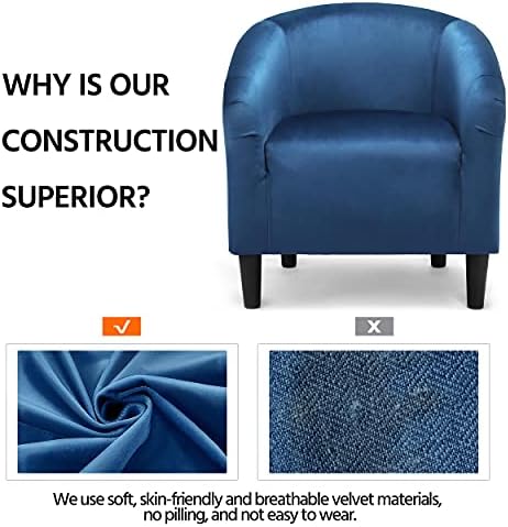 Yaheetech Compact Velvet Accent Chairs Set of 2 - Image 6