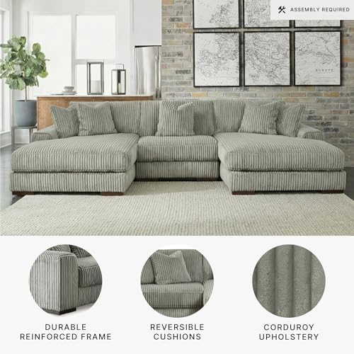 Signature Design by Ashley Double Chaise Sectional Sofa, 139 in - Image 4