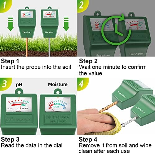 Kensizer Soil Tester, Soil Moisture/pH Meter, Gardening Farm Lawn Test Kit Tool - Image 5